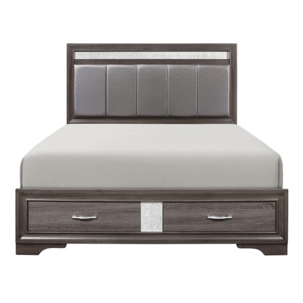 HE-1505-1  Queen Platform Bed with Footboard Storage