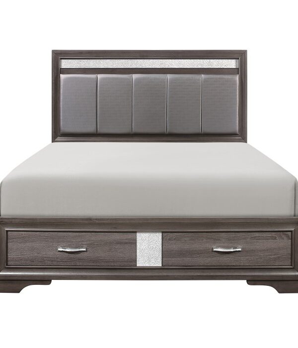 HE-1505-1  Queen Platform Bed with Footboard Storage