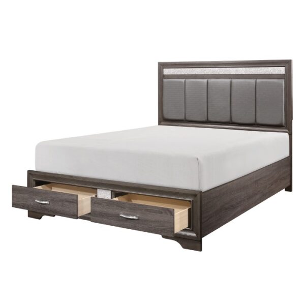 HE-1505-1  Queen Platform Bed with Footboard Storage