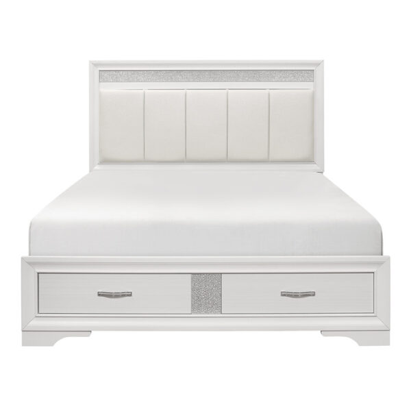HE-1505W-1  Queen Platform Bed with Footboard Storage