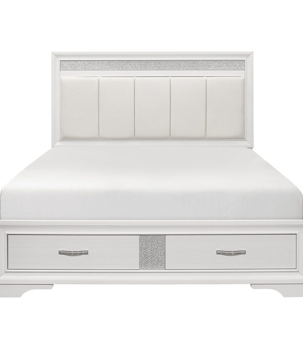 HE-1505W-1  Queen Platform Bed with Footboard Storage
