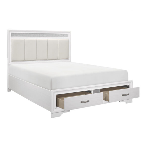 HE-1505W-1  Queen Platform Bed with Footboard Storage
