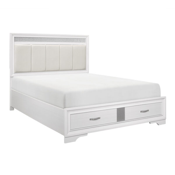 HE-1505W-1  Queen Platform Bed with Footboard Storage