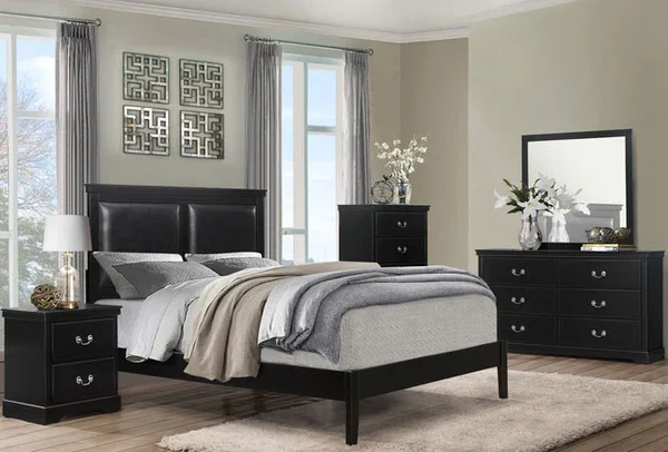 1519BK Bedroom Seabright Collection 4pc Set (QB+NS+DR+MR)