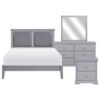 1519GY Bedroom Seabright Collection 4pc Set (QB+NS+DR+MR)