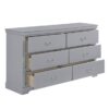 1519GY Bedroom Seabright Collection 4pc Set (QB+NS+DR+MR)