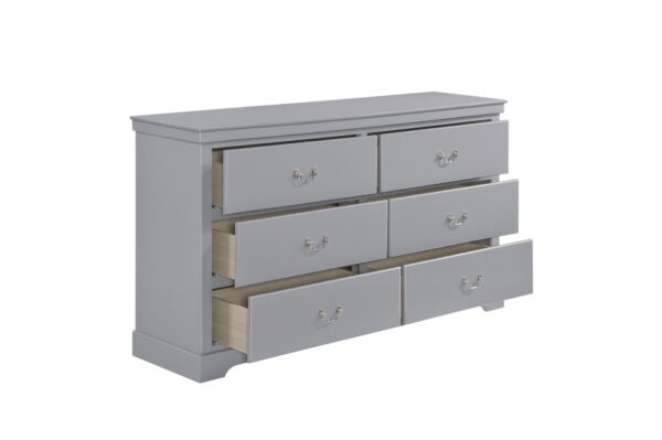 1519GY Bedroom Seabright Collection 4pc Set (QB+NS+DR+MR)