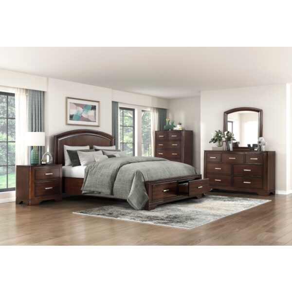 HE-1520CH-1  Queen Platform Bed with Footboard Storage