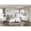 HE-1520WH-1  Queen Platform Bed with Footboard Storage