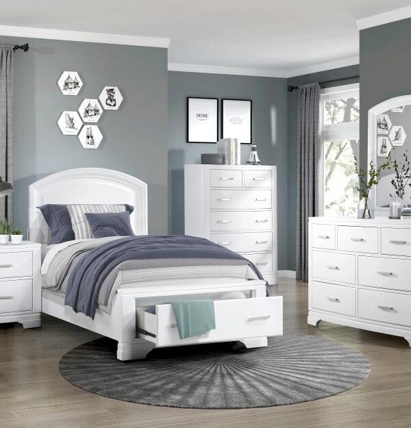 1520WH Bedroom Hudson Collection 4pc Set (QB+NS+DR+MR)