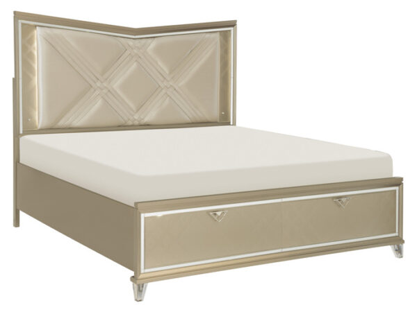 K BED W/ FB STRGE & LED, CHA