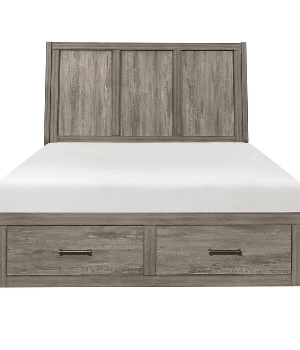 HE-1526-1  Queen Platform Bed with Footboard Storage