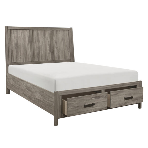 HE-1526-1  Queen Platform Bed with Footboard Storage