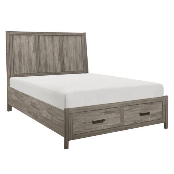 HE-1526-1  Queen Platform Bed with Footboard Storage