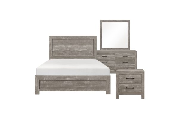 1534GY Bedroom Corbin Collection 4pc Set (QB+NS+DR+MR)