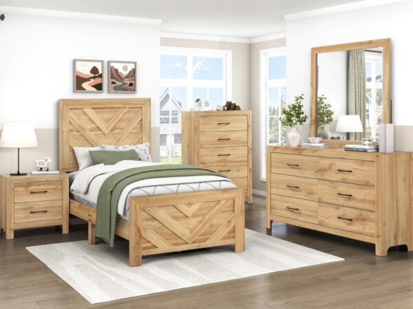 1534NPNA Bedroom Corbin Collection 4pc Set (QB+NS+DR+MR)