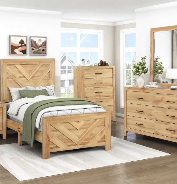 1534NPNA Bedroom Corbin Collection 4pc Set (QB+NS+DR+MR)