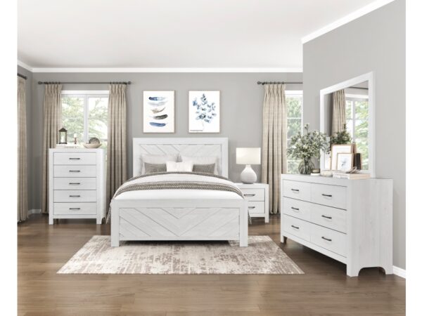1534NPWH Bedroom Corbin Collection 4pc Set (QB+NS+DR+MR)