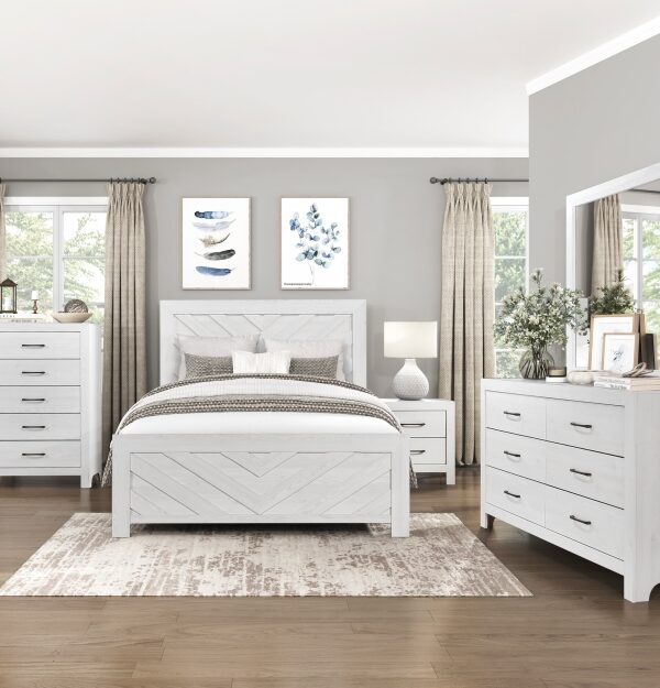 1534NPWH Bedroom Corbin Collection 4pc Set (QB+NS+DR+MR)