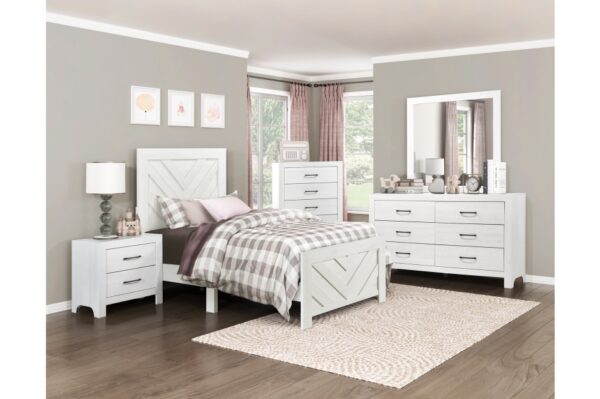 1534NPWH Bedroom Corbin Collection 4pc Set (QB+NS+DR+MR)