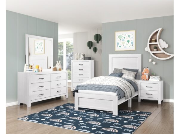 1534WH Bedroom Corbin Collection 4pc Set (QB+NS+DR+MR)