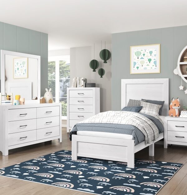 1534WH Bedroom Corbin Collection 4pc Set (QB+NS+DR+MR)