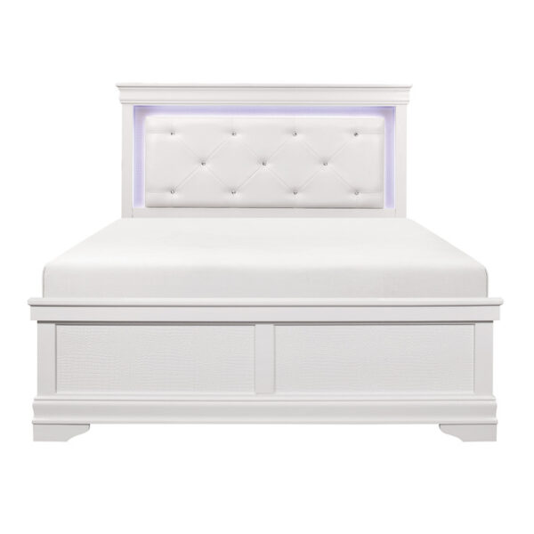 HE-1556W-1  Queen Bed with LED Lighting
