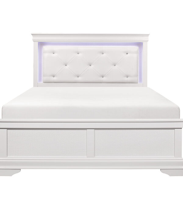 HE-1556W-1  Queen Bed with LED Lighting