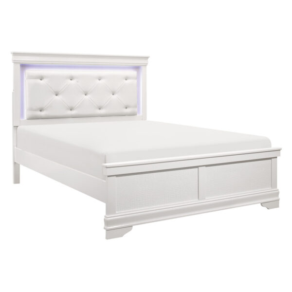 HE-1556W-1  Queen Bed with LED Lighting