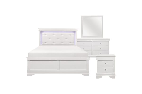 1556W Bedroom Lana Collection 4pc Set (QB+NS+DR+MR)