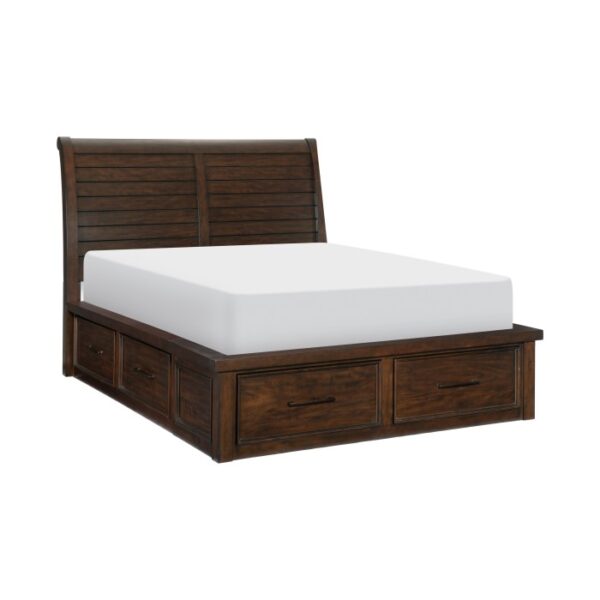 HE-1559-1  Queen Platform Bed with Storage Footboard and Side Rails