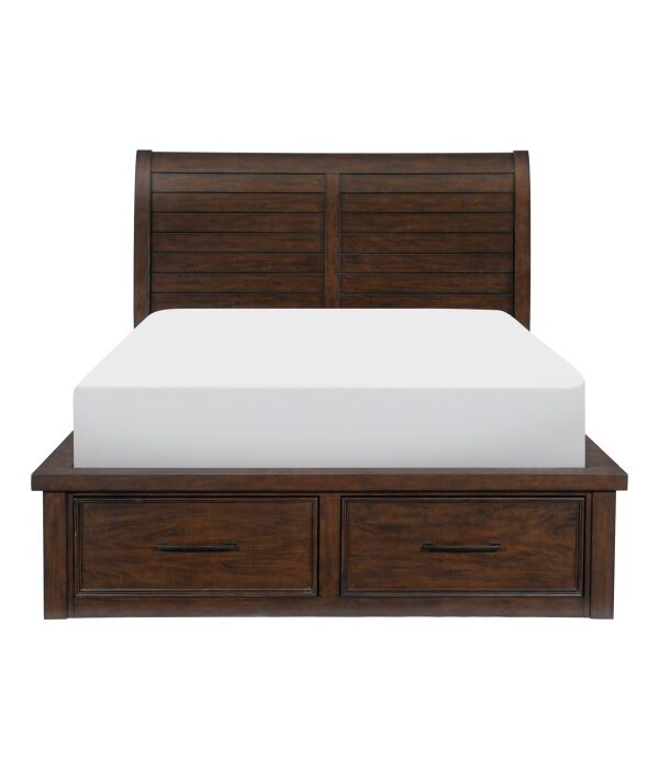 HE-1559-1  Queen Platform Bed with Storage Footboard and Side Rails