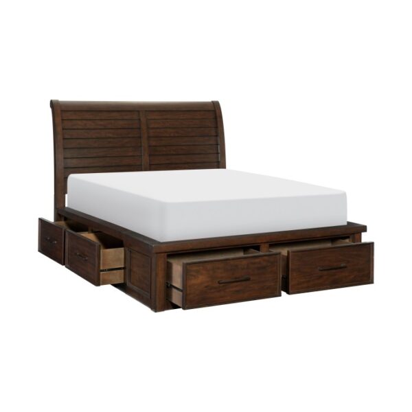 HE-1559-1  Queen Platform Bed with Storage Footboard and Side Rails