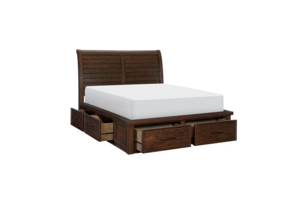 HE-1559-1  Queen Platform Bed with Storage Footboard and Side Rails