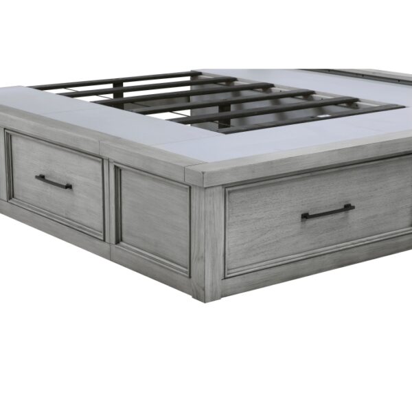 HE-1559DG-1  Queen Platform Bed with Storage Footboard and Side Rails