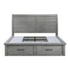 HE-1559DG-1  Queen Platform Bed with Storage Footboard and Side Rails