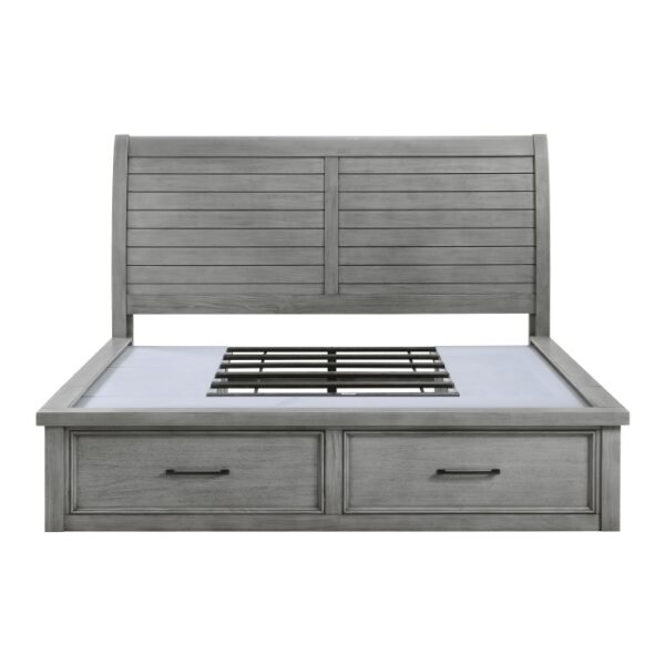 HE-1559DG-1  Queen Platform Bed with Storage Footboard and Side Rails