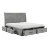 HE-1559DG-1  Queen Platform Bed with Storage Footboard and Side Rails