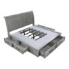 HE-1559DG-1  Queen Platform Bed with Storage Footboard and Side Rails