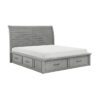 HE-1559DG-1  Queen Platform Bed with Storage Footboard and Side Rails