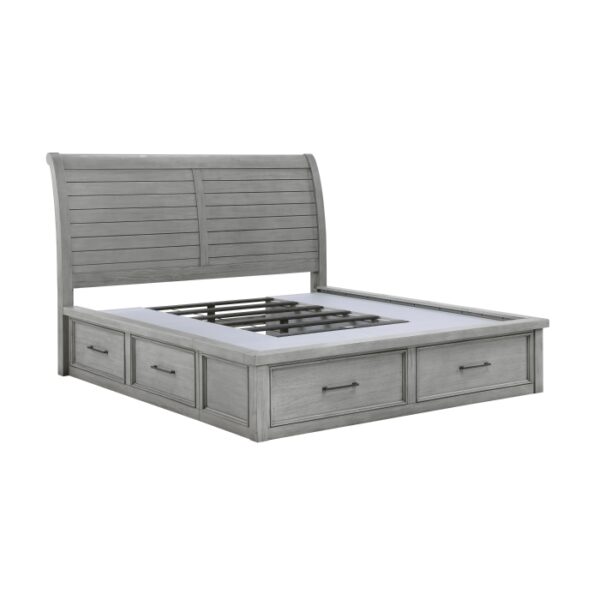 HE-1559DG-1  Queen Platform Bed with Storage Footboard and Side Rails