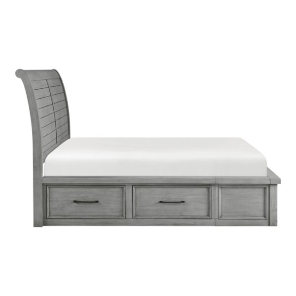HE-1559DG-1  Queen Platform Bed with Storage Footboard and Side Rails