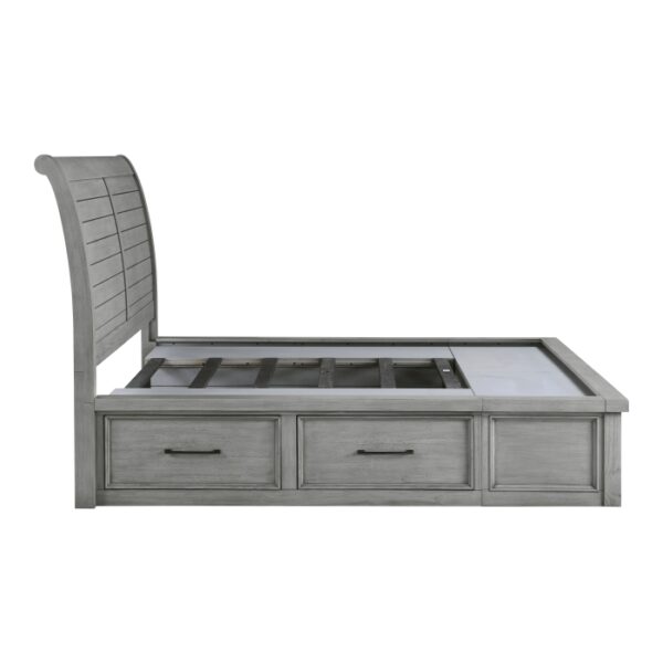 HE-1559DG-1  Queen Platform Bed with Storage Footboard and Side Rails