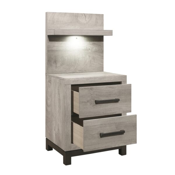 1577-4P* Night Stand with Wall Panel