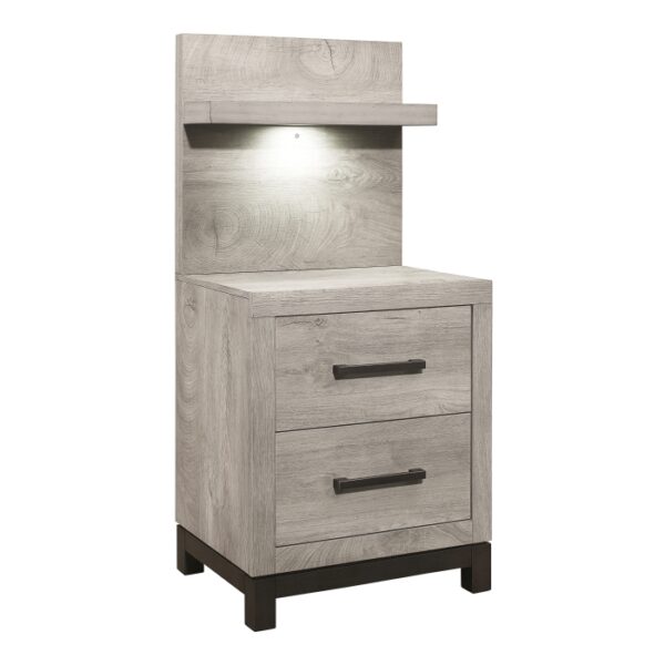 1577-4P* Night Stand with Wall Panel