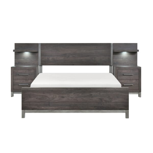 HE-1577DG-1WB  5pc Set Queen Wall Bed (QB+2NS+2NS-P)