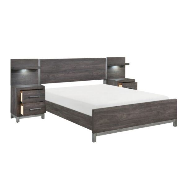 HE-1577DG-1WB  5pc Set Queen Wall Bed (QB+2NS+2NS-P)