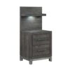 1577DG-4P* Night Stand with Wall Panel