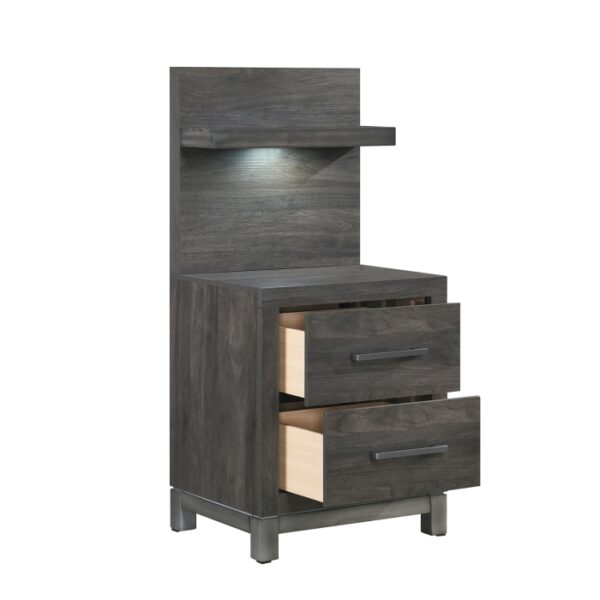 1577DG-4P* Night Stand with Wall Panel