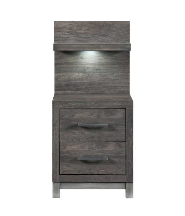 1577DG-4P* Night Stand with Wall Panel